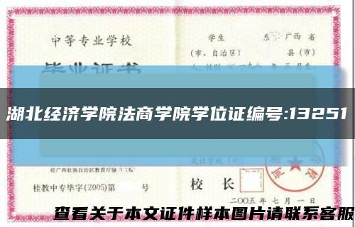 湖北经济学院法商学院学位证编号:13251缩略图
