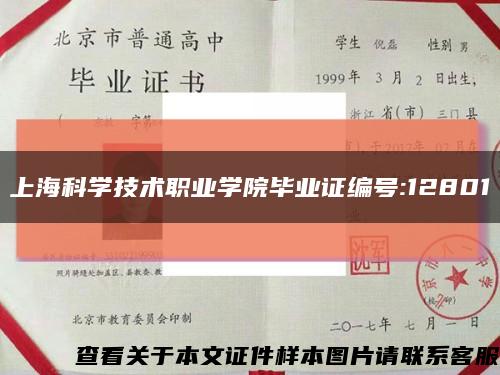 上海科学技术职业学院毕业证编号:12801缩略图