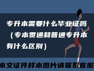 专升本需要什么毕业证吗（专本贯通和普通专升本有什么区别）缩略图