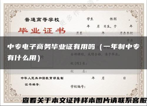 中专电子商务毕业证有用吗（一年制中专有什么用）缩略图