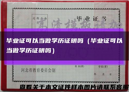 毕业证可以当做学历证明吗（毕业证可以当做学历证明吗）缩略图