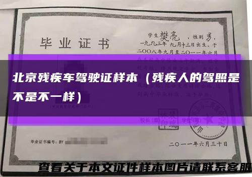 北京残疾车驾驶证样本（残疾人的驾照是不是不一样）缩略图