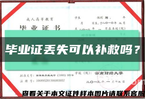毕业证丢失可以补救吗？缩略图