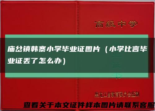 庙岔镇韩寨小学毕业证图片（小学比言毕业证丢了怎么办）缩略图