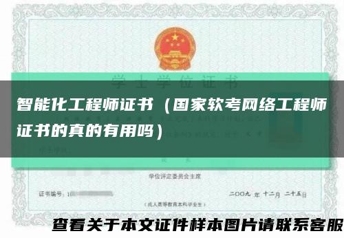 智能化工程师证书（国家软考网络工程师证书的真的有用吗）缩略图