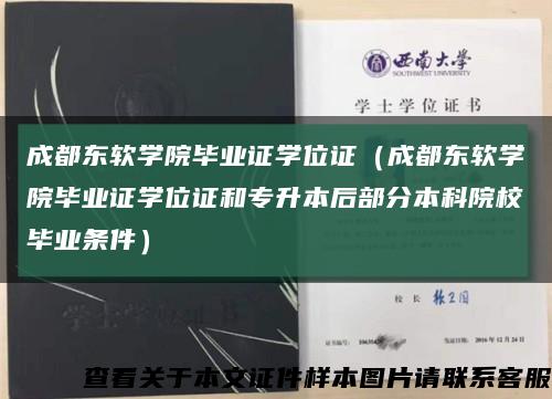 成都东软学院毕业证学位证（成都东软学院毕业证学位证和专升本后部分本科院校毕业条件）缩略图