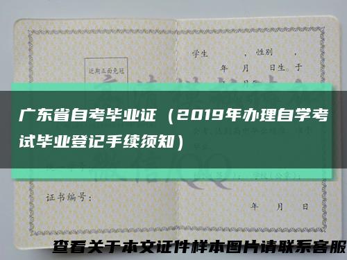 广东省自考毕业证（2019年办理自学考试毕业登记手续须知）缩略图