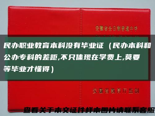 民办职业教育本科没有毕业证（民办本科和公办专科的差距,不只体现在学费上,莫要等毕业才懂得）缩略图