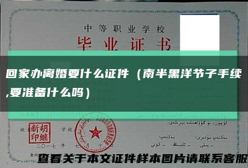 回家办离婚要什么证件（南半黑洋节子手续,要准备什么吗）缩略图