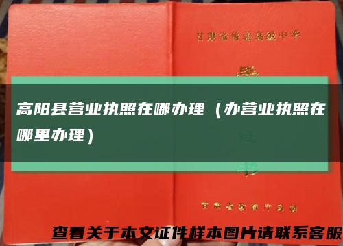 高阳县营业执照在哪办理（办营业执照在哪里办理）缩略图