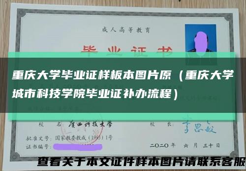 重庆大学毕业证样板本图片原（重庆大学城市科技学院毕业证补办流程）缩略图