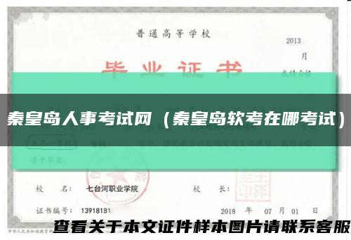 秦皇岛人事考试网（秦皇岛软考在哪考试）缩略图