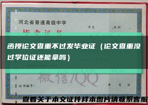 函授论文查重不过发毕业证（论文查重没过学位证还能拿吗）缩略图