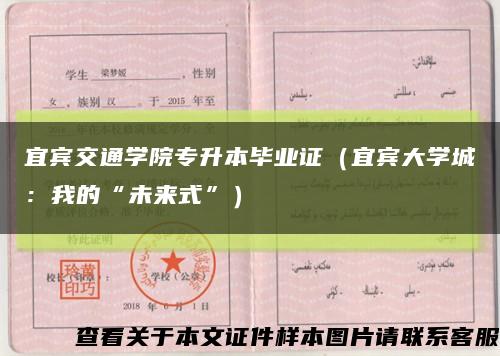 宜宾交通学院专升本毕业证（宜宾大学城：我的“未来式”）缩略图