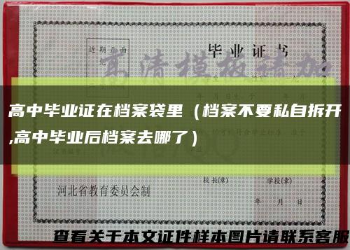 高中毕业证在档案袋里（档案不要私自拆开,高中毕业后档案去哪了）缩略图