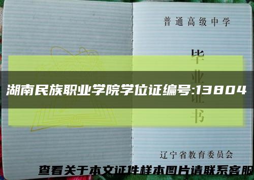 湖南民族职业学院学位证编号:13804缩略图