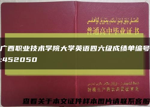 广西职业技术学院大学英语四六级成绩单编号:452050缩略图