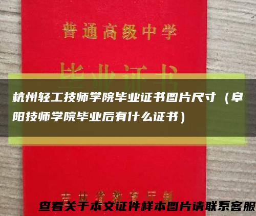 杭州轻工技师学院毕业证书图片尺寸（阜阳技师学院毕业后有什么证书）缩略图