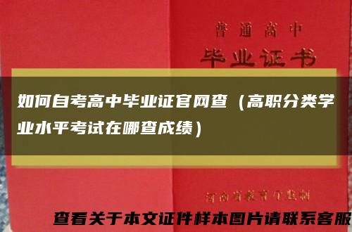 如何自考高中毕业证官网查（高职分类学业水平考试在哪查成绩）缩略图