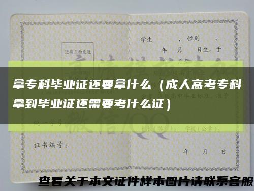 拿专科毕业证还要拿什么（成人高考专科拿到毕业证还需要考什么证）缩略图