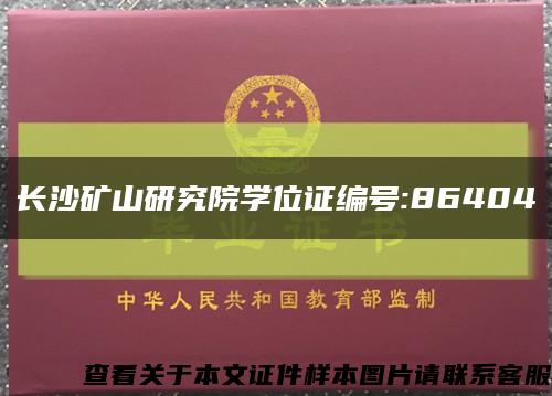 长沙矿山研究院学位证编号:86404缩略图