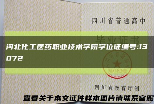 河北化工医药职业技术学院学位证编号:13072缩略图