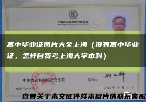高中毕业证图片大全上海（没有高中毕业证，怎样自费考上海大学本科）缩略图