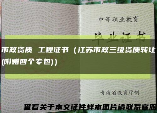 市政资质 工程证书（江苏市政三级资质转让(附赠四个专包)）缩略图