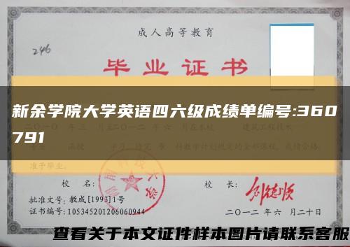 新余学院大学英语四六级成绩单编号:360791缩略图