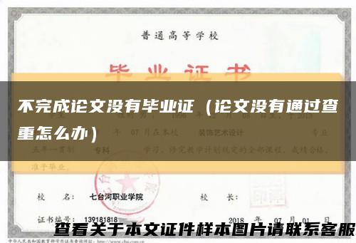 不完成论文没有毕业证（论文没有通过查重怎么办）缩略图