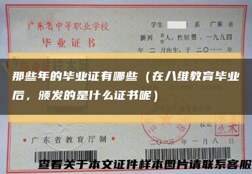 那些年的毕业证有哪些（在八维教育毕业后，颁发的是什么证书呢）缩略图