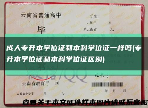 成人专升本学位证和本科学位证一样吗(专升本学位证和本科学位证区别)缩略图
