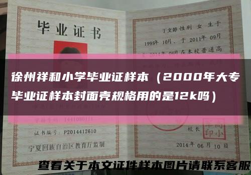 徐州祥和小学毕业证样本（2000年大专毕业证样本封面壳规格用的是12k吗）缩略图