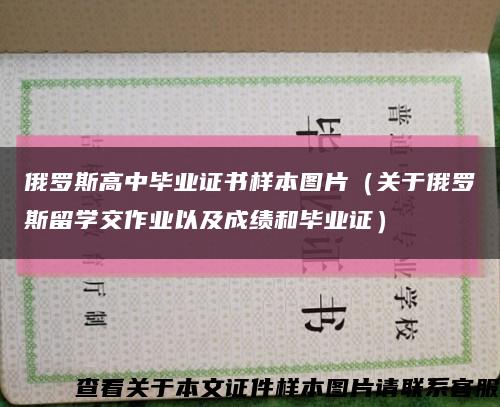 俄罗斯高中毕业证书样本图片（关于俄罗斯留学交作业以及成绩和毕业证）缩略图