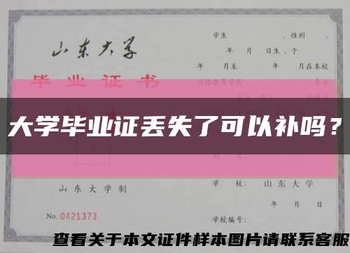 大学毕业证丢失了可以补吗？缩略图