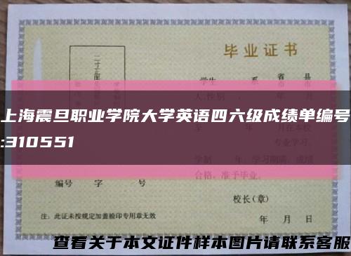 上海震旦职业学院大学英语四六级成绩单编号:310551缩略图