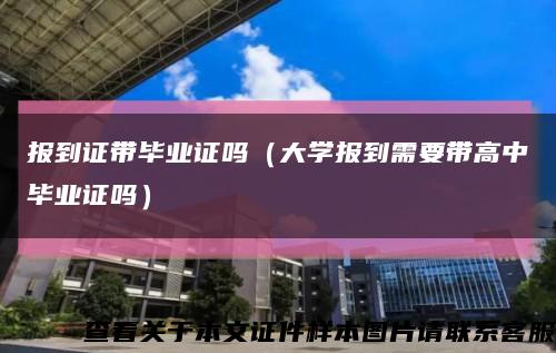 报到证带毕业证吗（大学报到需要带高中毕业证吗）缩略图