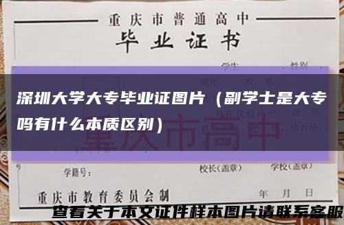 深圳大学大专毕业证图片（副学士是大专吗有什么本质区别）缩略图