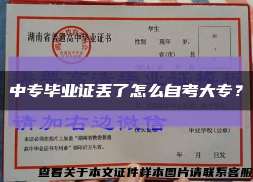 中专毕业证丢了怎么自考大专？缩略图