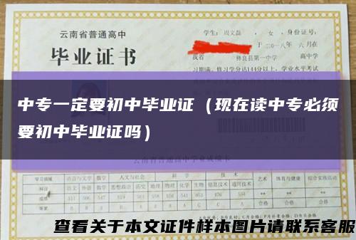 中专一定要初中毕业证（现在读中专必须要初中毕业证吗）缩略图