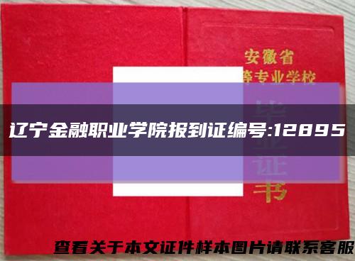 辽宁金融职业学院报到证编号:12895缩略图
