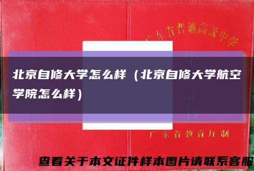 北京自修大学怎么样（北京自修大学航空学院怎么样）缩略图
