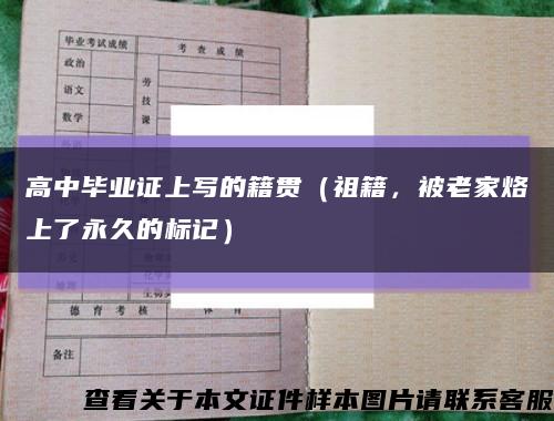 高中毕业证上写的籍贯（祖籍，被老家烙上了永久的标记）缩略图