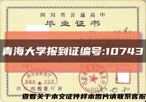 青海大学报到证编号:10743缩略图