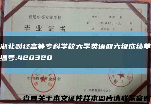 湖北财经高等专科学校大学英语四六级成绩单编号:420320缩略图
