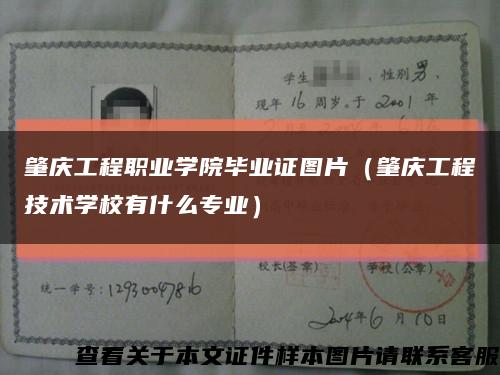 肇庆工程职业学院毕业证图片（肇庆工程技术学校有什么专业）缩略图