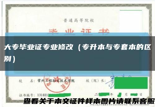 大专毕业证专业修改（专升本与专套本的区别）缩略图