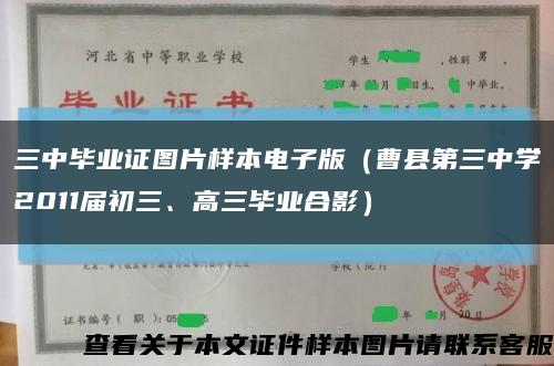 三中毕业证图片样本电子版（曹县第三中学2011届初三、高三毕业合影）缩略图