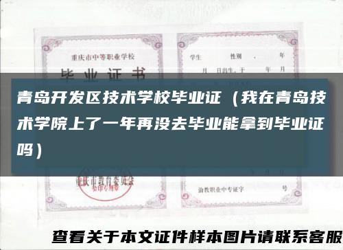 青岛开发区技术学校毕业证（我在青岛技术学院上了一年再没去毕业能拿到毕业证吗）缩略图