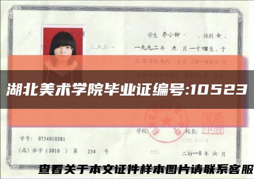 湖北美术学院毕业证编号:10523缩略图